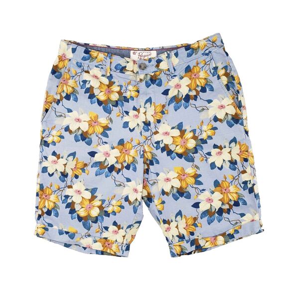 Original Penguin Other - Original Penguin Floral Print Chino Shorts Mens 32 Blue Tropical Hawaiian Aloha
